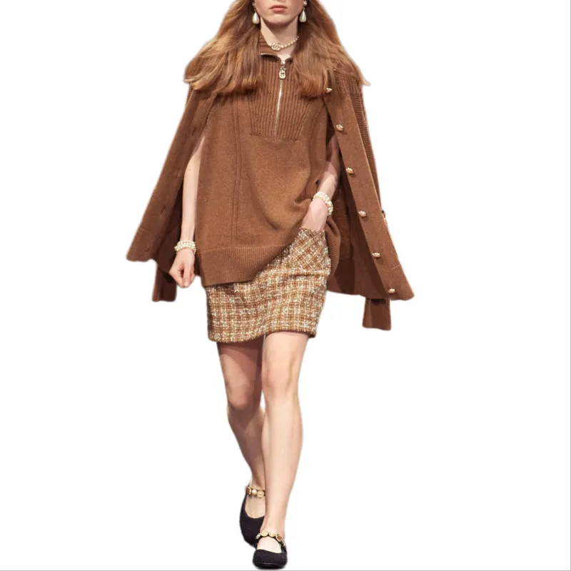 CHANEL 23 Advanced Handcrafted Collection 24 Fall And Winter Cashmere Sweater Women's Brown-1