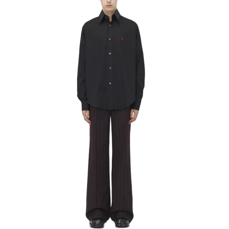 McQ Alexander McQueen Long Sleeved Skull Embroidered Shirt-1