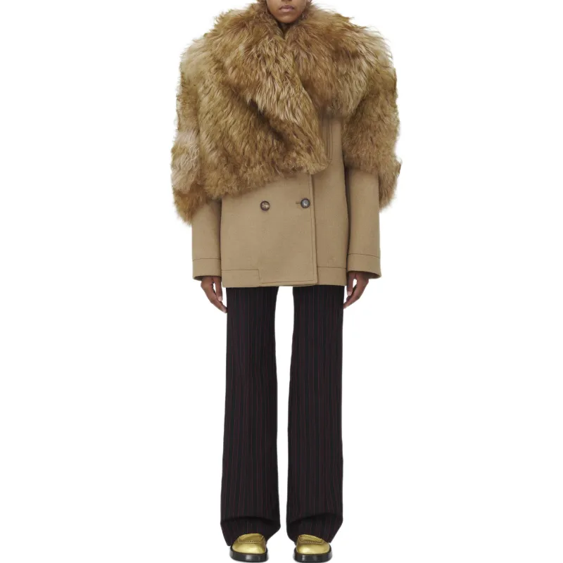 Alexander McQueen FW24 Coats Women's Camel-1