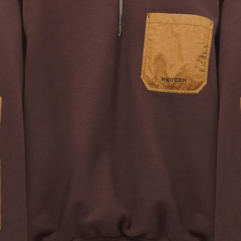 McQ Alexander McQueen Logo Embroidered Half Zip Sweatshirt-5