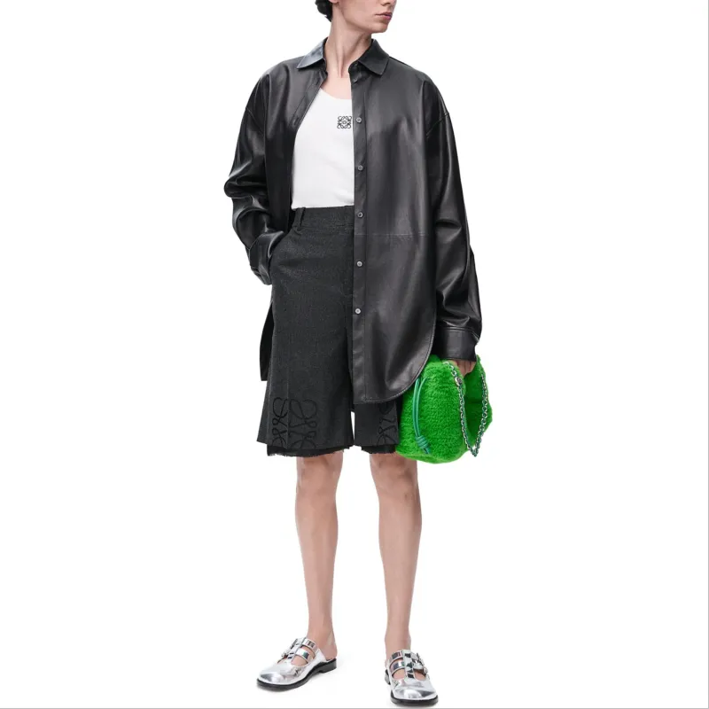 LOEWE Anagram Shorts 'Charcoal Melange'-1