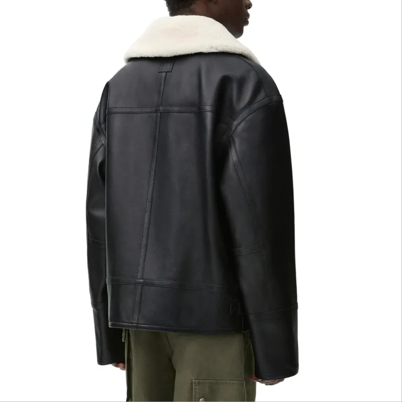 LOEWE SS25 Leather Jacket Men's Black-4