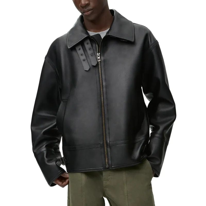 LOEWE SS25 Leather Jacket Men's Black-2