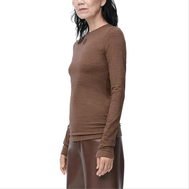 LOEWE Long Sleeve Top 'Chocolate Brown'-3
