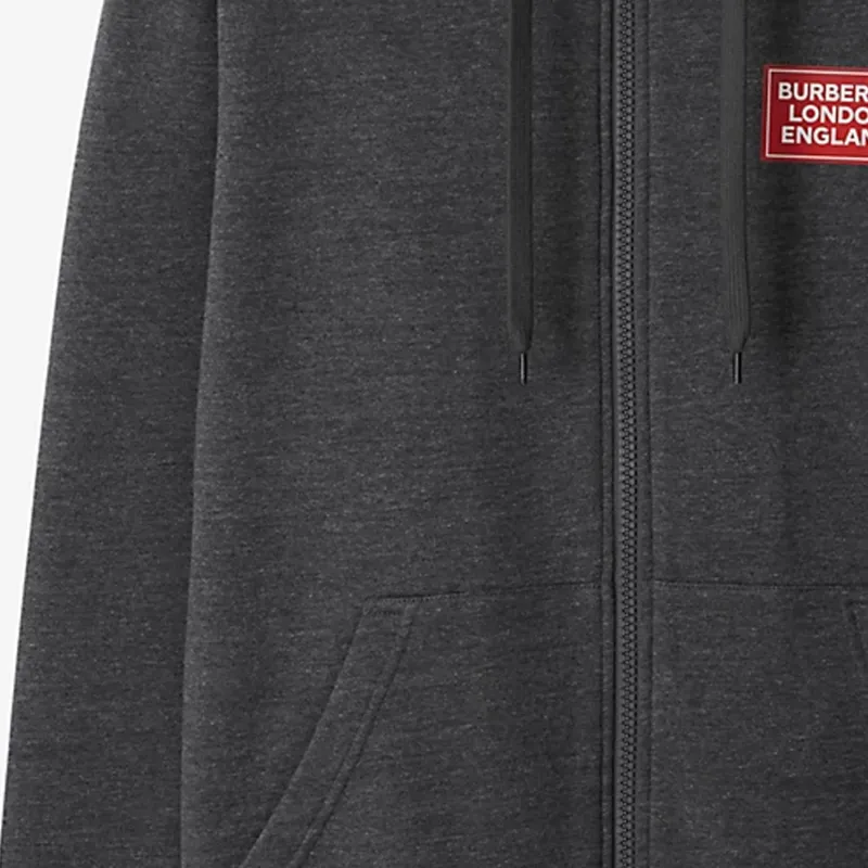 Burberry Hove Logo Print Zip Hoodie-5