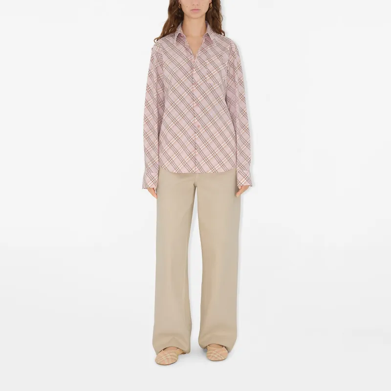 Burberry Logo Embroidered Checkered Shirt-1