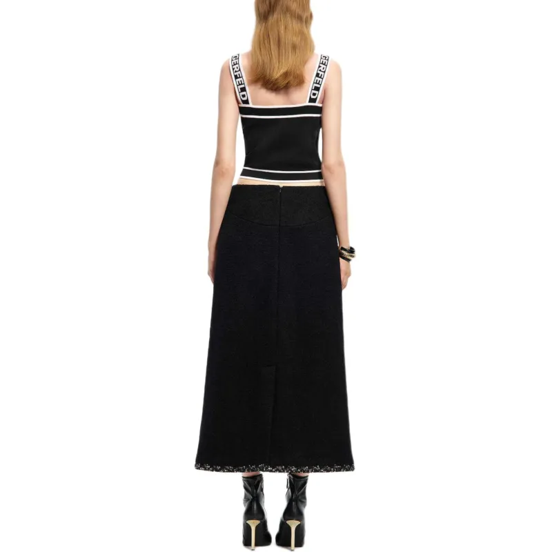 KARL LAGERFELD FW24 Casual Long Skirt Women's Black-2