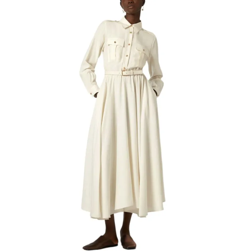 Loro Piana Long Sleeved Dress Women's White-2