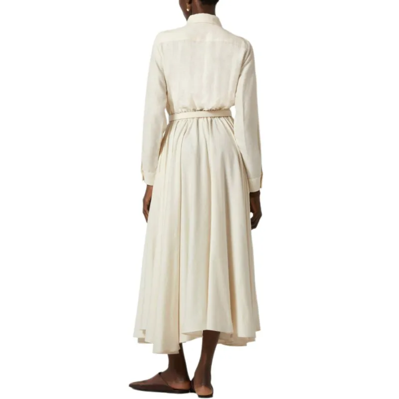 Loro Piana Long Sleeved Dress Women's White-3