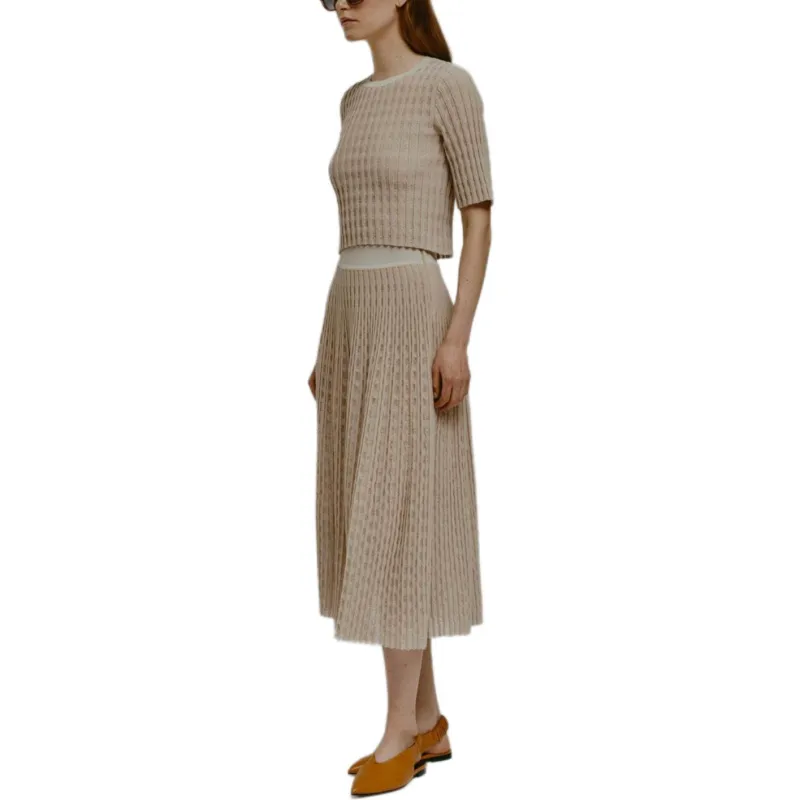Antonino Valenti Knit Long Skirt Women's Khaki-2