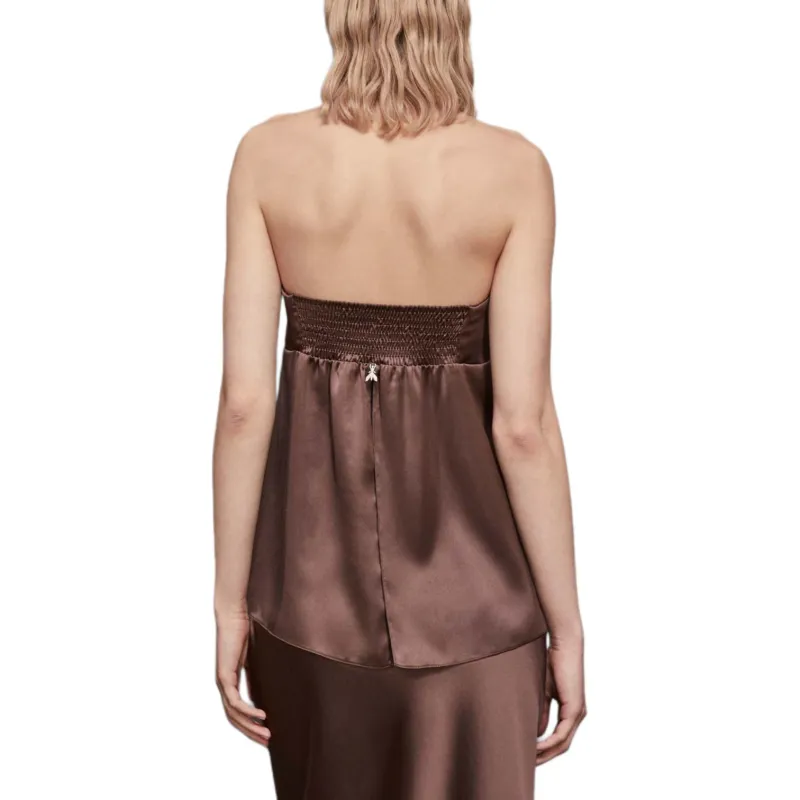 Patrizia Pepe SS25 Strapless Top Women's Brown-4