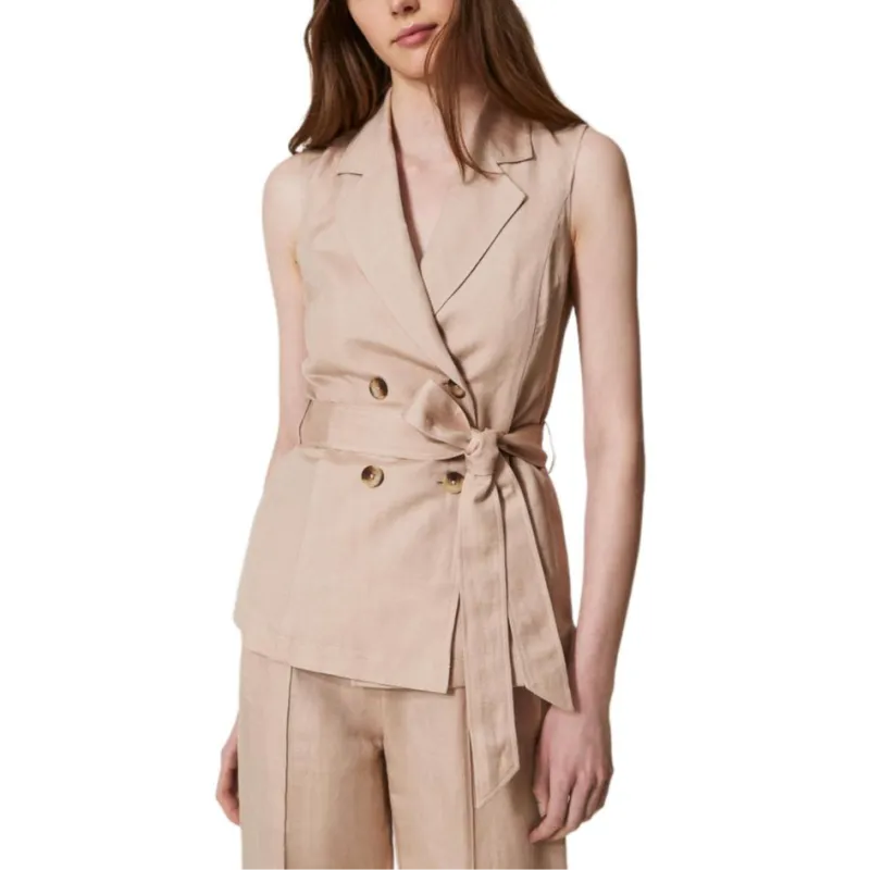 Twinset Linen blend Woven Vest-1