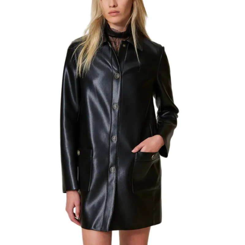 Twinset Logo buttons Trench Coat-1