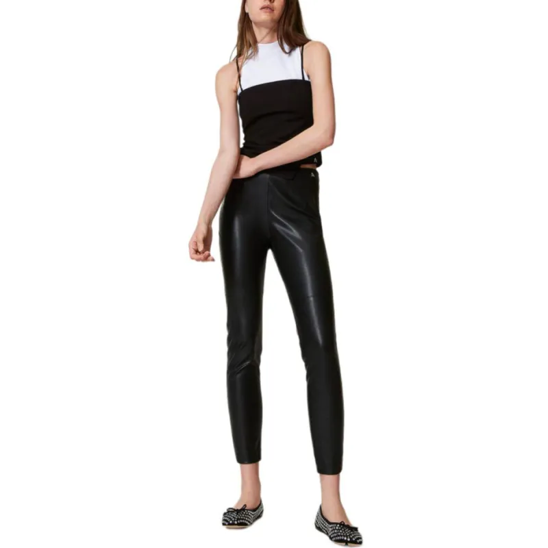 Twinset Faux leather Leggings-1