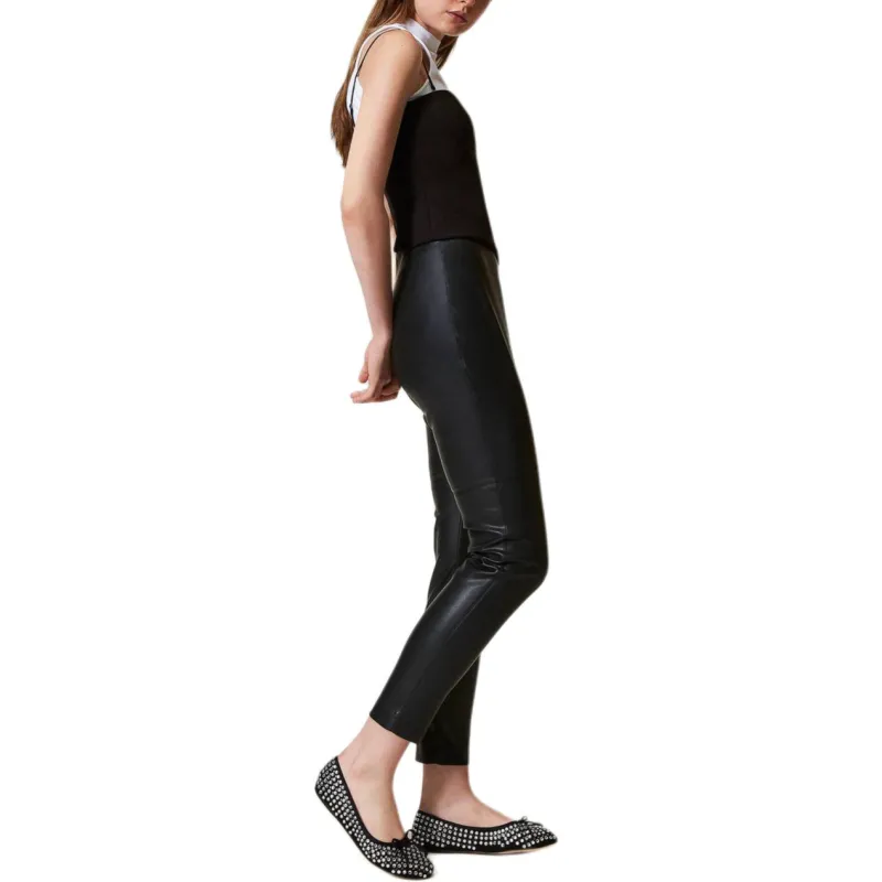 Twinset Faux leather Leggings-3