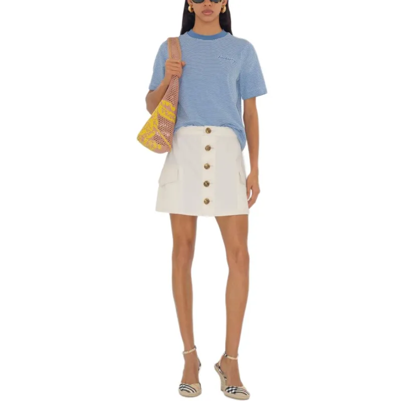 Burberry Striped Cotton T shirt-1