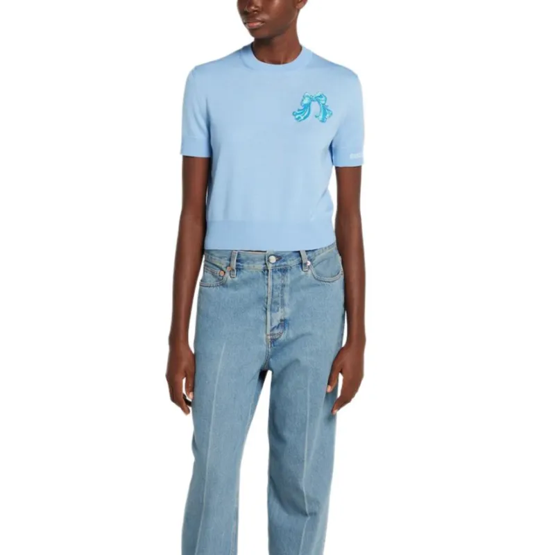 GUCCI FW25 Regular T Shirt Women's Sky Blue-1