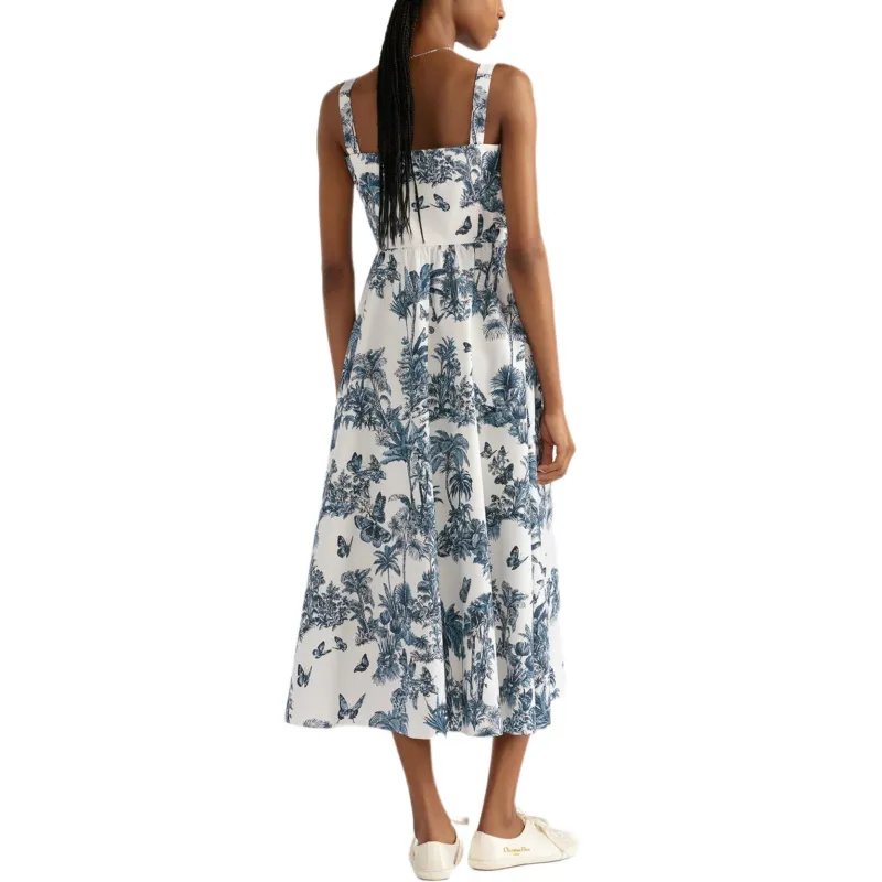 DIOR Dioriviera FW25 Sleeveless Dress Women's Blue White-3