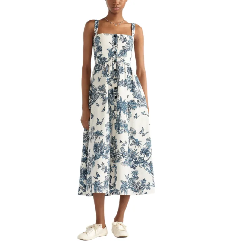 DIOR Dioriviera FW25 Sleeveless Dress Women's Blue White-2