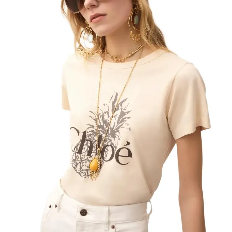 Chloe Regular T Shirt Women's Ivory White-3
