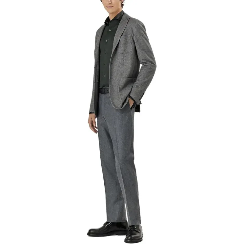 Canali Suit Trousers Men Gray-3