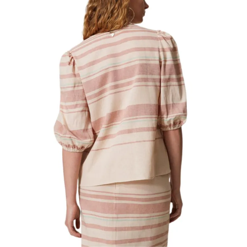 Twinset Striped Embroidered Blouse-2