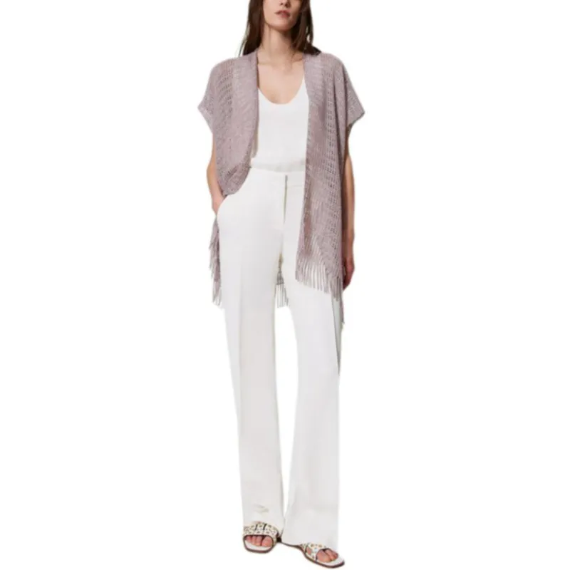 Twinset Fringed Open front Cardigan-1