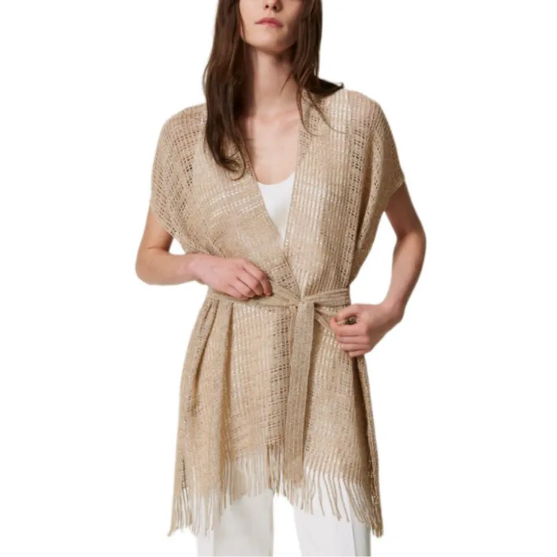 TWINSET MILANO SS25 Cloak Women's Light Ginger Beige-2