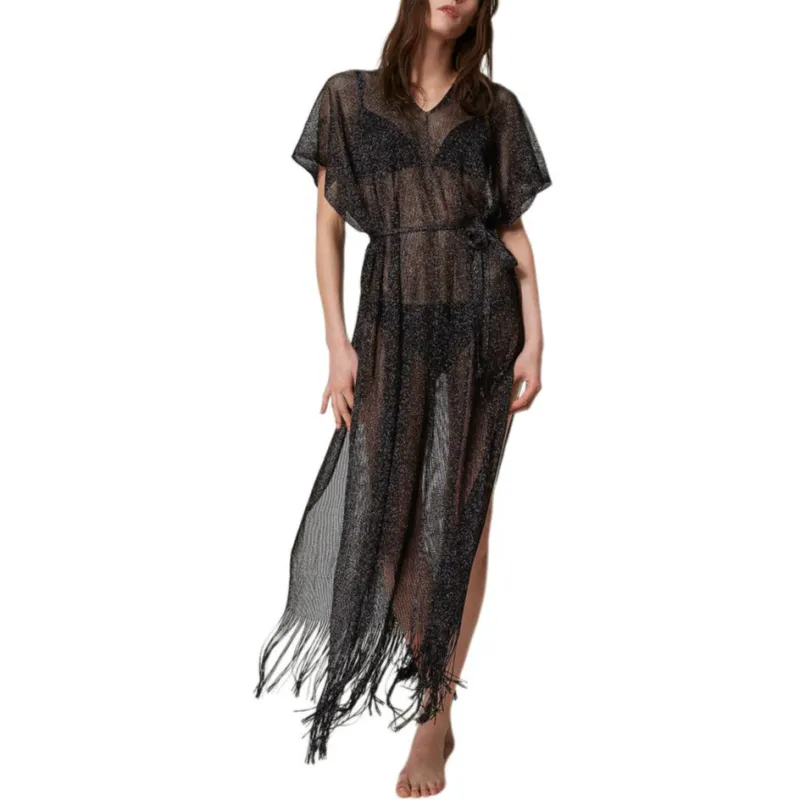TWINSET MILANO SS25 Shawl Wrap Skirt Women's Black-1