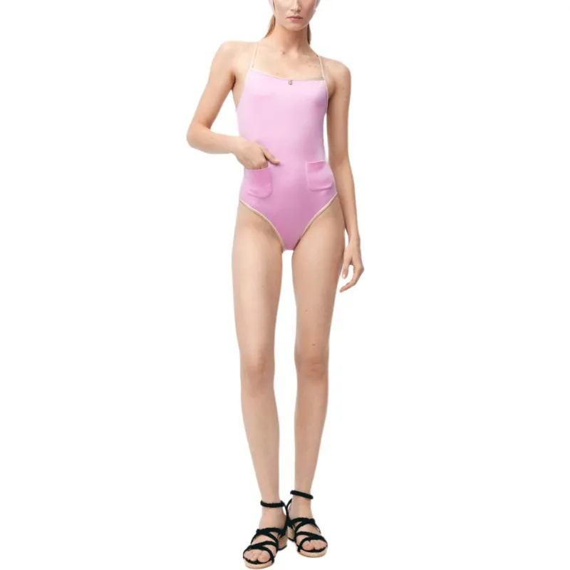 CHANEL One piece Swimsuit Women's Pink-1