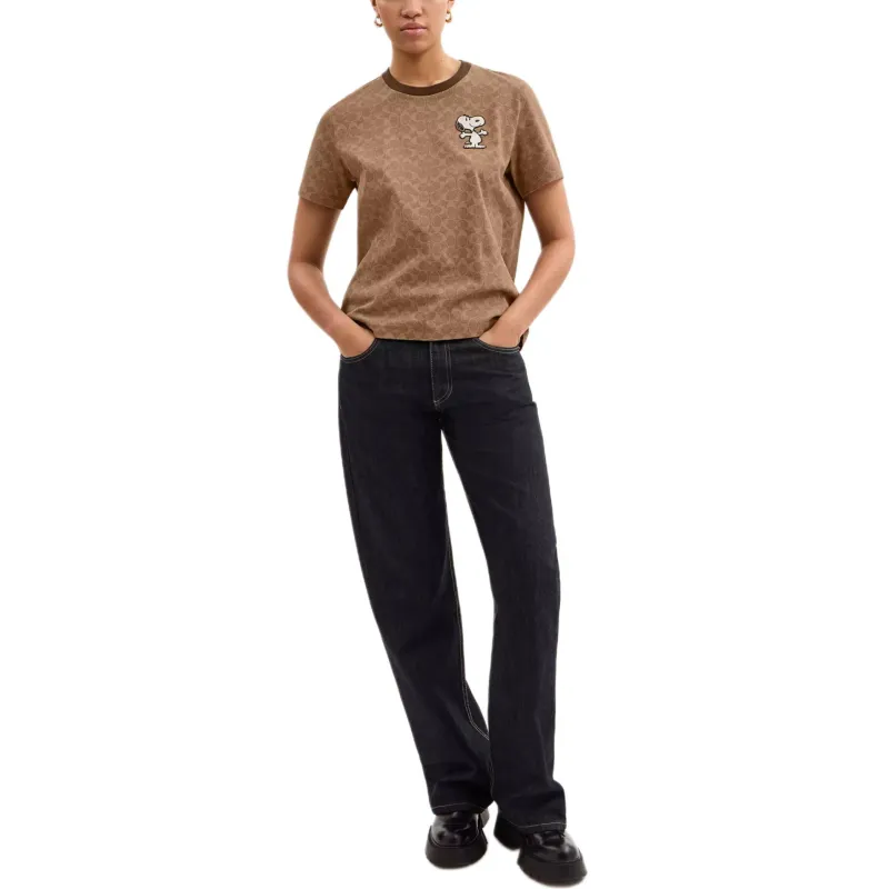 COACH x Peanuts Regular T Shirt Women's Khaki Multicolor-1
