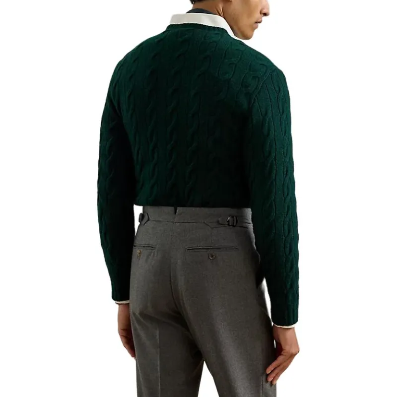 Ralph Lauren Purple Label Cashmere Sweater Men's Army Green-3