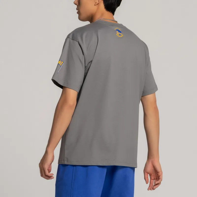 NBA Warriors Team T Shirt Unisex Gray-3