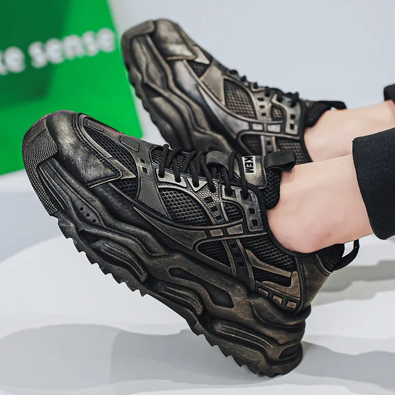 JKEM Anti-Slip And Wear-Resistant Height Increasing Low-Top Chunky Sneakers Men-2