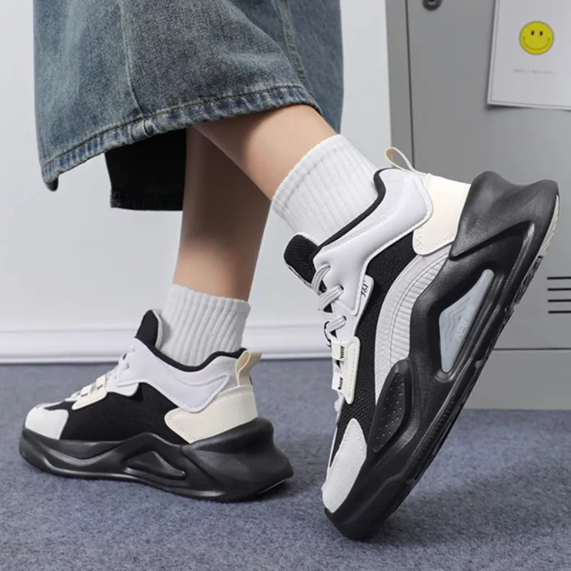 361° Jincheng Anti Slip Wear Resistant Mid Top Skateboard Shoes Women's Black Gray-1