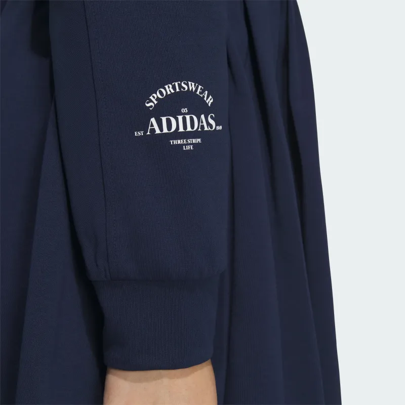 Adidas Verbiage Long Sleeve Dress Long Sleeved Dresses Women's College Navy-5