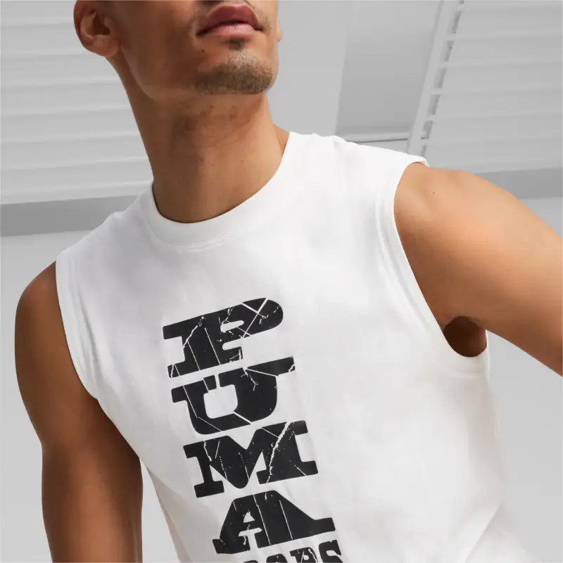 PUMA Hooper Tank Tops Men White-7