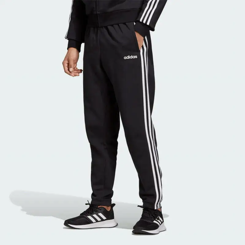 Adidas Knitted Sweatpants Men Black+Shopping Bag-1