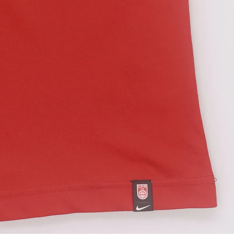 Nike "CHINA TEAM" Women's Retro Sporty Drop Shoulder T-Shirt Red-5