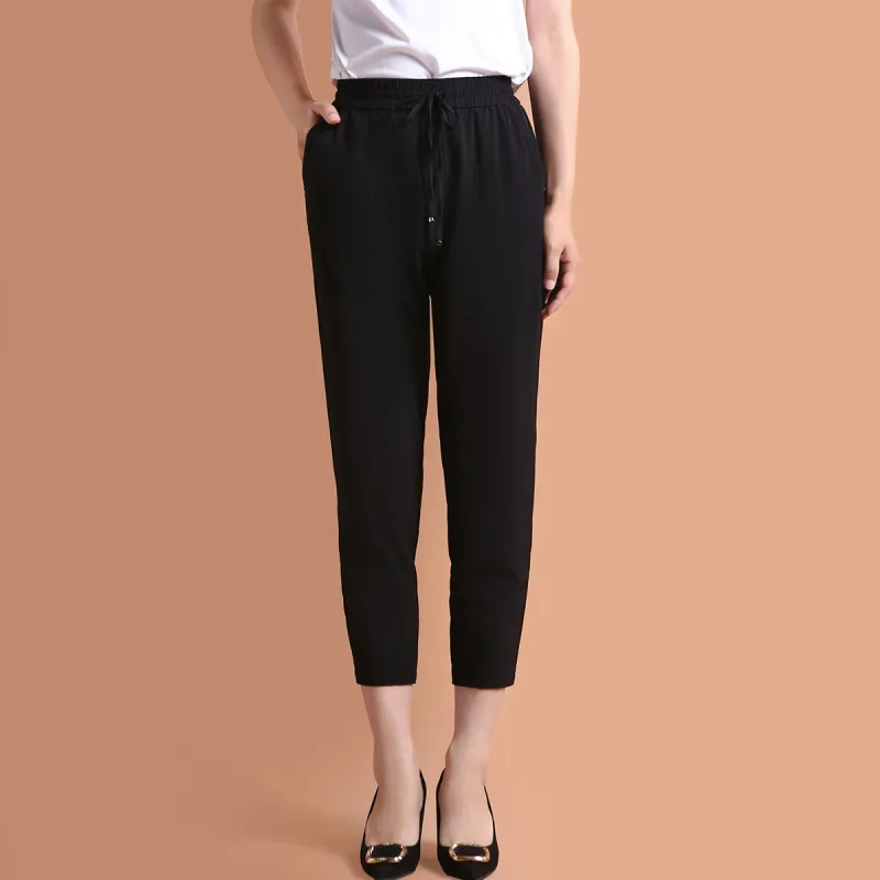 FENHONGMALI Casual Pants Women's Black-3
