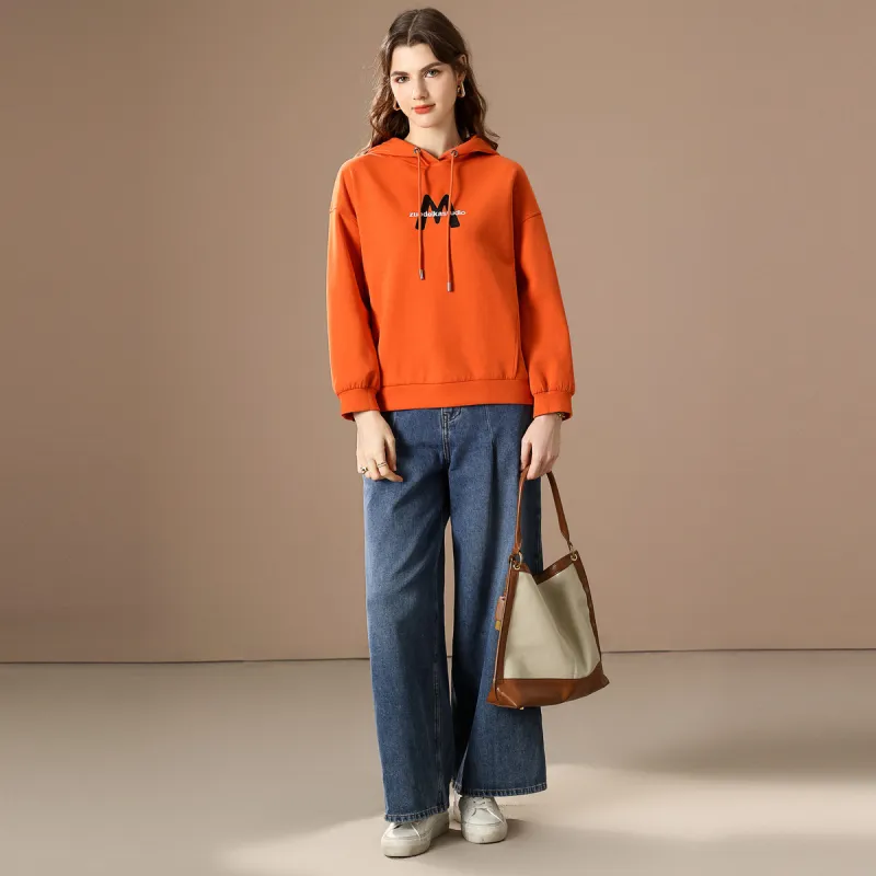 FENHONGMALI Sweatshirt Women's Orange-2
