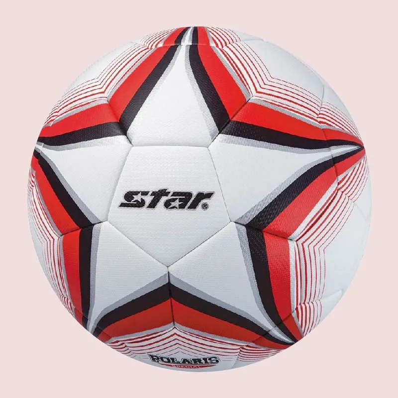Star Size 5 Ball Soccer PU Seamless Thermal bonding Unisex Red White-2