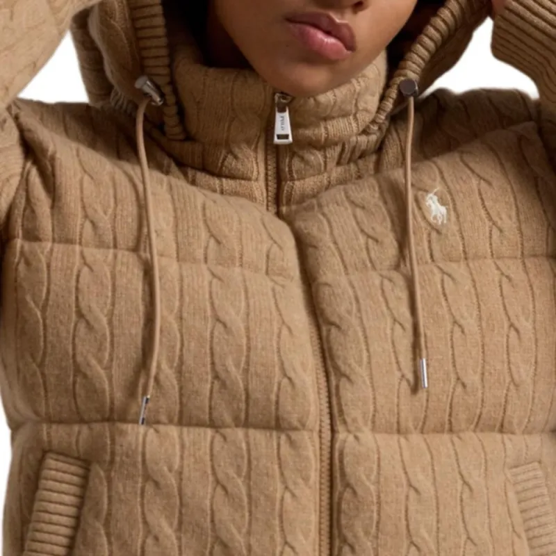 Polo Ralph Lauren Knitted Hooded Down Coat-5