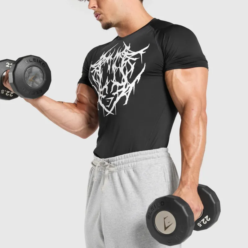 GYMSHARK Carlos X Element Baselayer T Shirt Men's Black-2