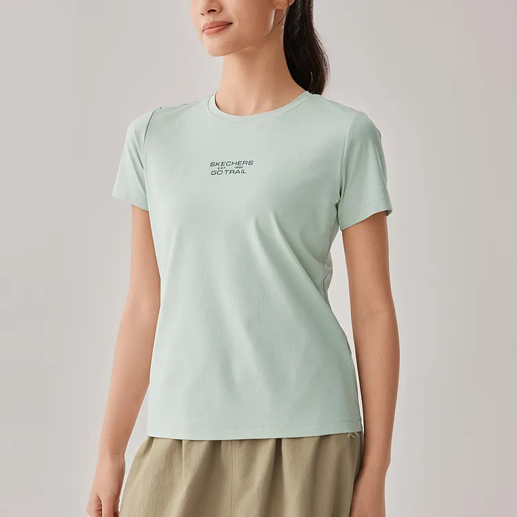 Skechers GO DRI T Shirt Women's Mercury Green-1