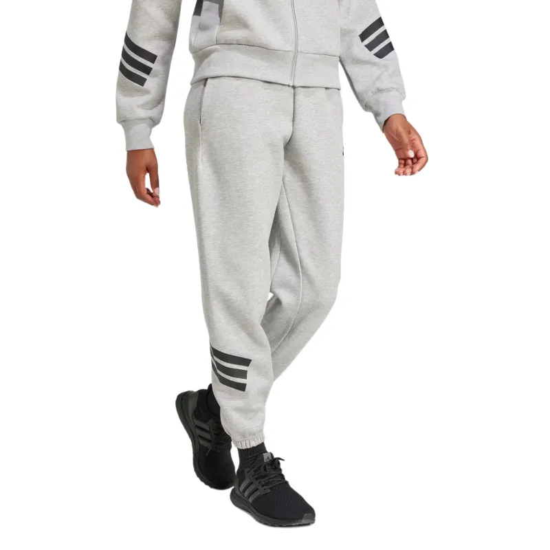 Adidas Women's Future Icons 3 Stripes Open Hem Tracksuit Bottoms Medium Grey Heather-1