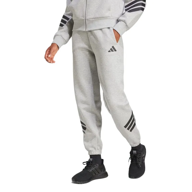 Adidas Women's Future Icons 3 Stripes Open Hem Tracksuit Bottoms Medium Grey Heather-3