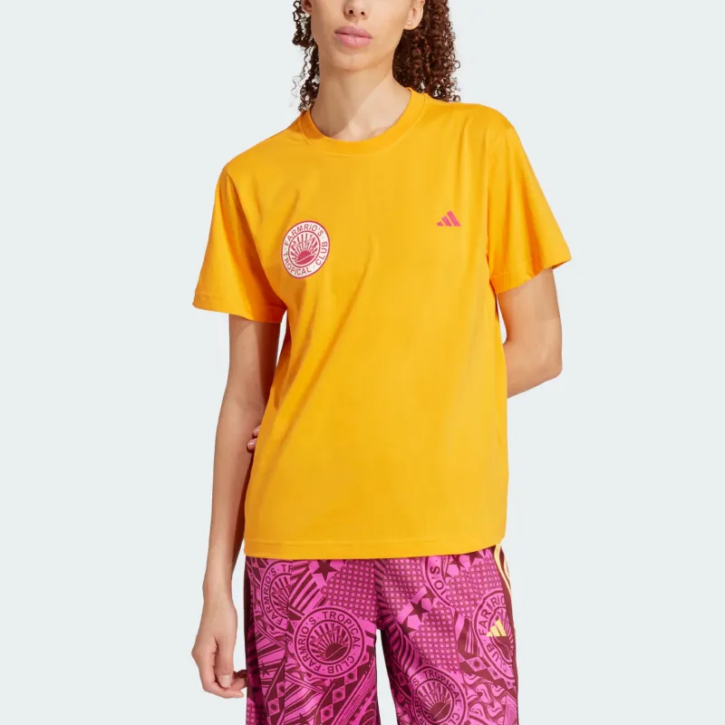 Adidas Women's Farm Graphic T Shirt Bright Orange-1