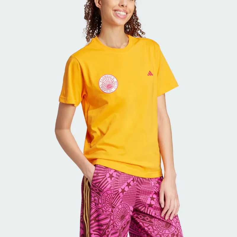 Adidas Women's Farm Graphic T Shirt Bright Orange-3