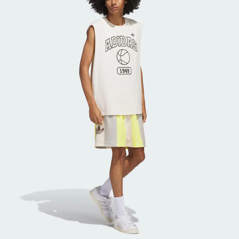 Adidas Originals Gender Neutral BASKETBALL TANK TOP Basketball Jersey Unisex Wonder White/Black-4